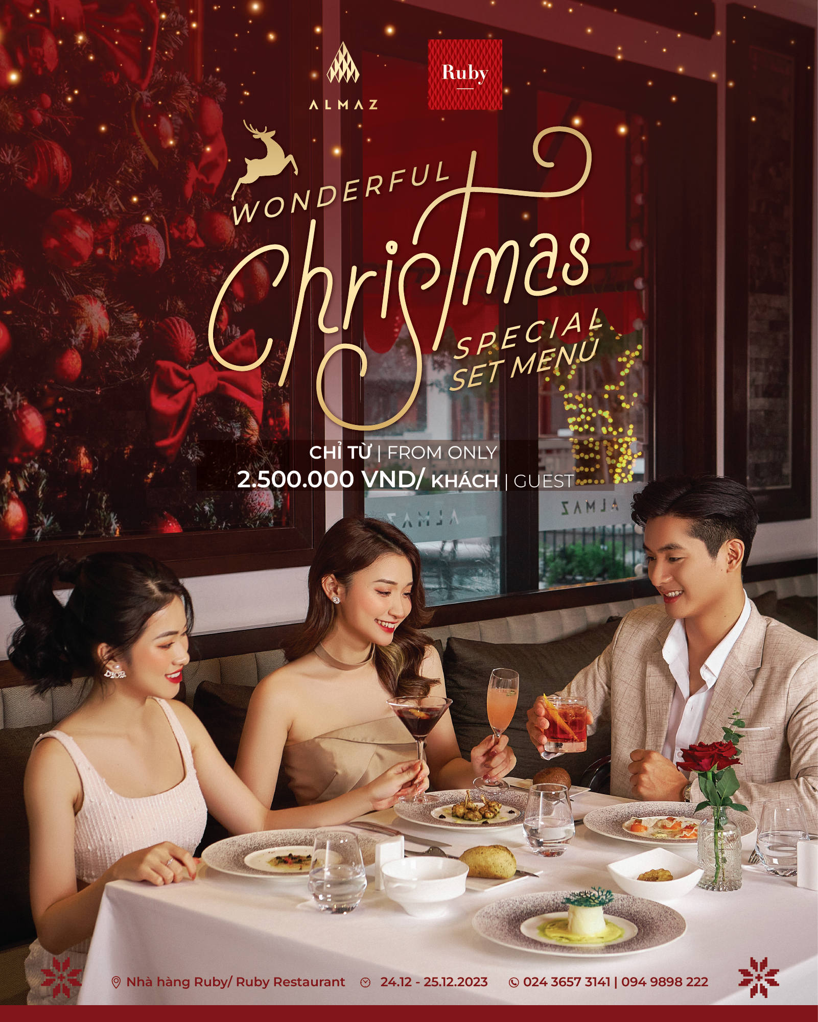 Thưởng thức Wonderful Christmas tại Nhà hàng Ruby sang trọng